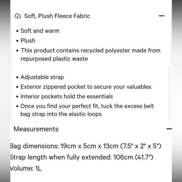 Authentic LULULEMON Plush Fleece Everywhere Belt Bag 1L Bone/ Silver NEW
NEW - Picture 11 of 12